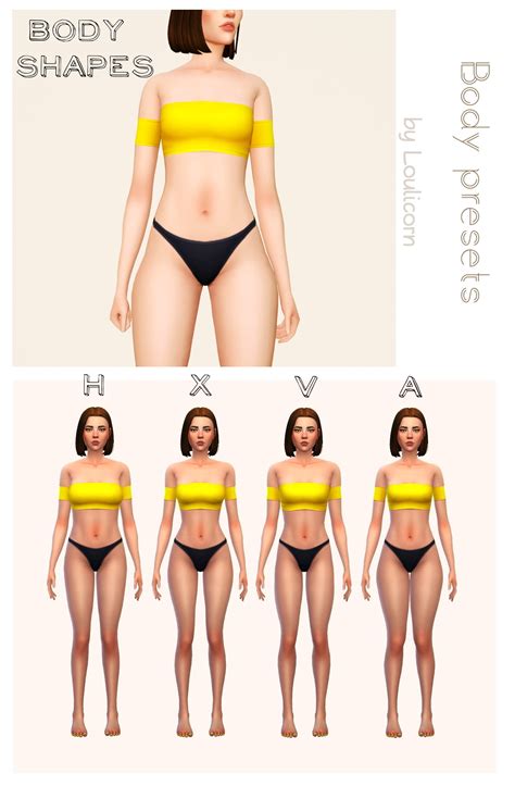 Body Shapes - Female Body Presets - The Sims 4 Create a Sim - CurseForge