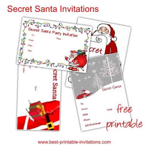 Free Printable Secret Santa Invitations