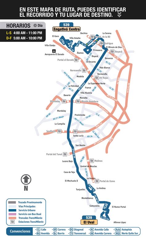 Ruta 539 SITP - Rutas Transmilenio y Rutas SITP de Bogotá