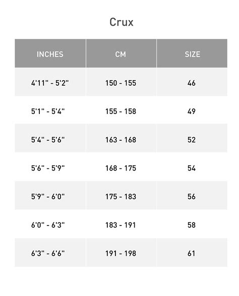 Specialized Bike Size Chart