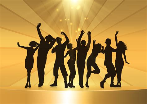 Party People Dancing on a Golden Podium 700819 Vector Art at Vecteezy