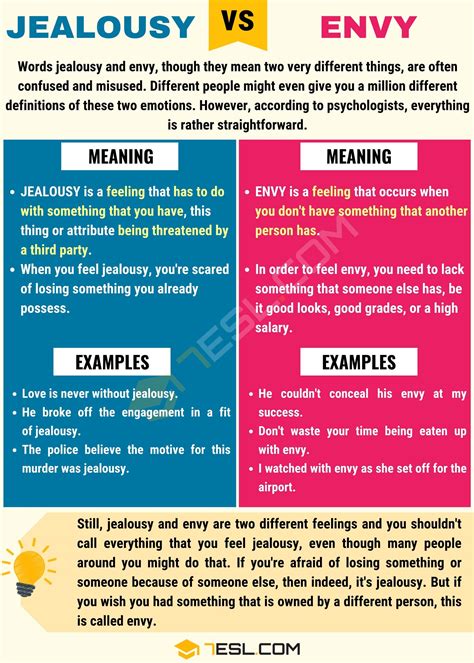 Jealousy vs. Envy: Understand the Difference • 7ESL