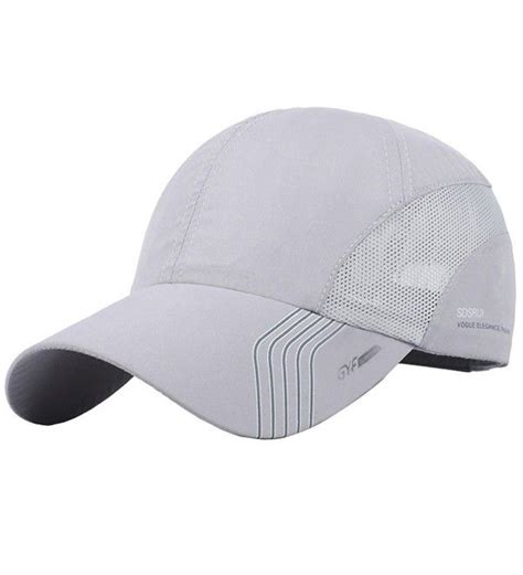 New UV Quick-drying Waterproof Baseball Cap Outdoor Lightweight UV Protection Hats Light Gray ...