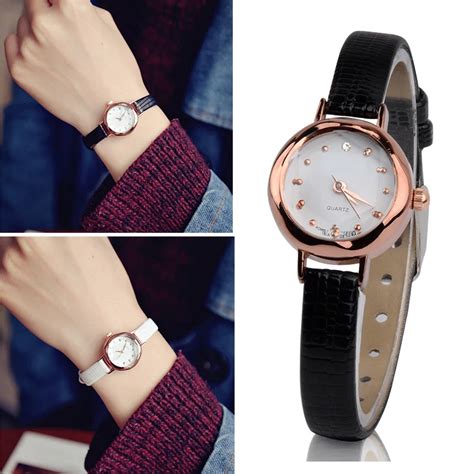 High Quality Women Quartz Watch Leather Strap Small Dial Vintage Watch Ladies Dress Wristwatches ...