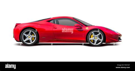 Ferrari 458 side view isolated on white Red Ferrari 458 side view ...