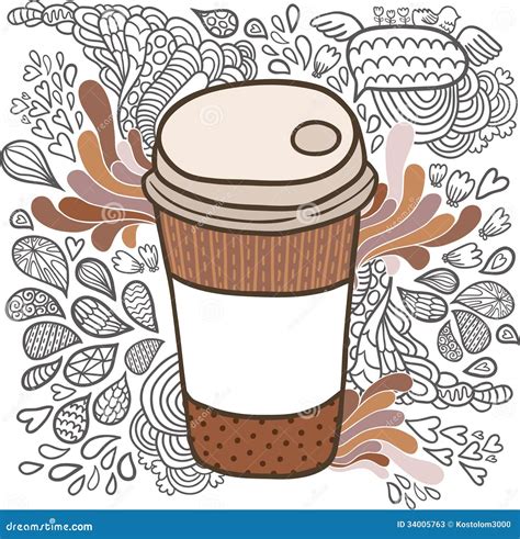 Cute Cartoon Doodle Coffee Cup Stock Photos - Image: 34005763