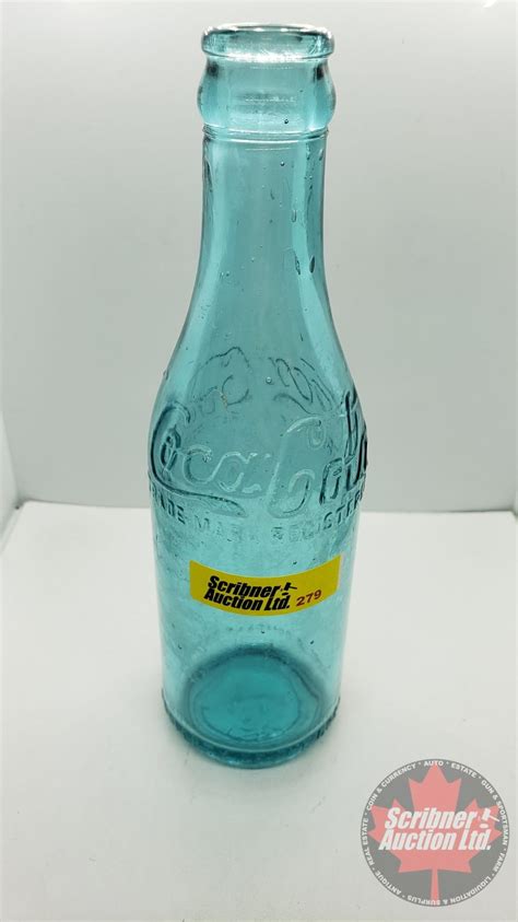 Blue Coca Cola Bottle c.1910's (7-3/4"H)