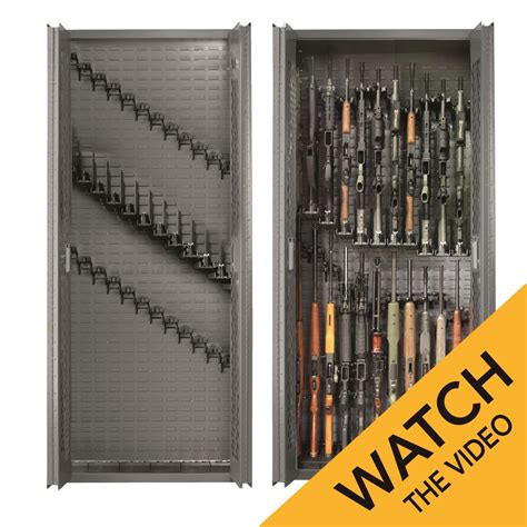 SecureIt Tactical 24 Gun Storage Cabinet with Adjustable Single Stock Shelves - 690348, Gun ...