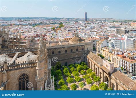 Aerial View of Patio of Cathedral of Sevilla from La Giralda, Sevilla Editorial Stock Photo ...