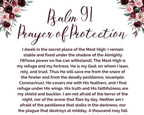 Psalm 91 Prayer of Protection from danger and from diseases | Etsy