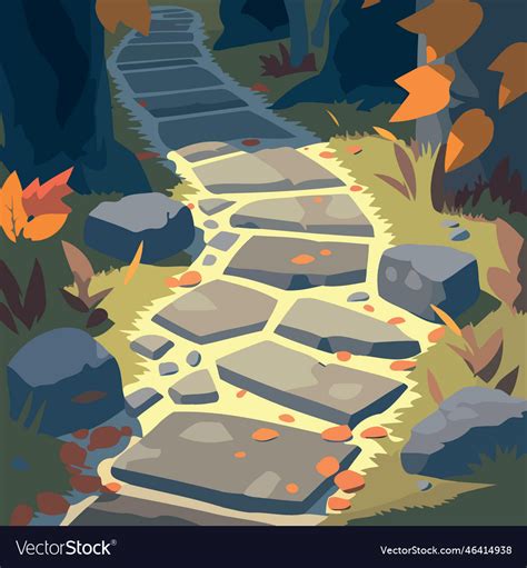 Path with stone tiles Royalty Free Vector Image