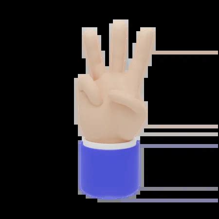 Three Fingers Hand Gesture 3D Icon - Free Download Sign & Symbols 3D ...