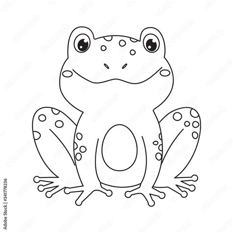 Frog for coloring book.Line art design for kids coloring page. Stock ...