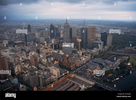 Aerial View Of Melbourne City Australia Stock Photo - Alamy