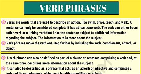 Verb Phrase: Definition, Functions and Useful Examples • 7ESL