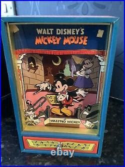 Very Rare Walt Disney’s Mickey Mouse In Maestro Mickey Music Box 1980’s | Disney Mickey Mouse