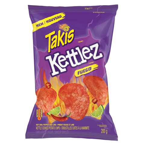 Takis Kettlez™ Fuego™ Hot Chili Pepper & Lime Flavour Potato Chips (200 g) Delivery or Pickup ...