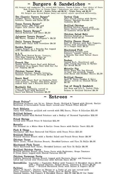 Tavern Menu Turkey Club, Burgers Sandwiches, Ciabatta, Tavern, Cheddar Cheese, Avocado, Menu ...