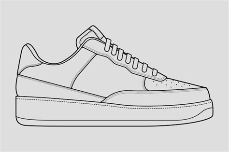 Premium Vector | Outline cool sneakers shoes sneaker outline drawing vector sneakers drawn in a ...