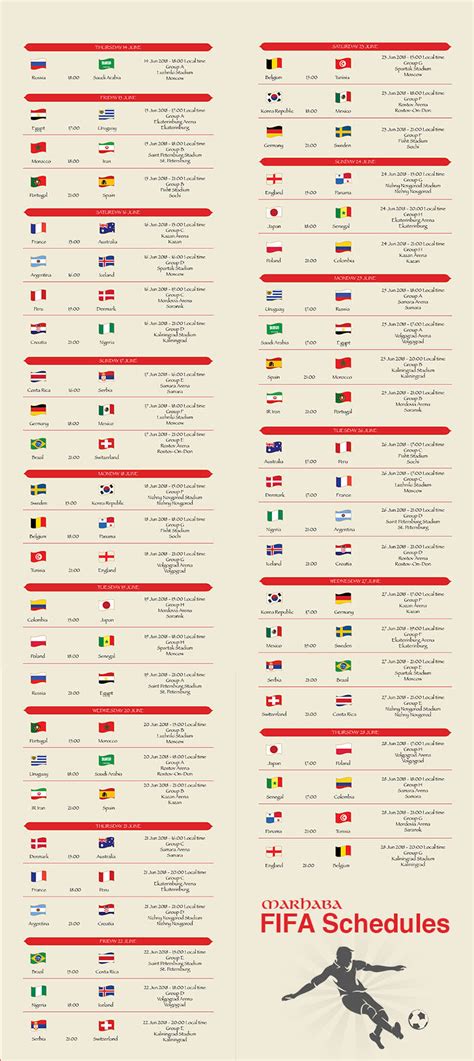 Fifa World Cup 2018 Table Fixtures | Cabinets Matttroy