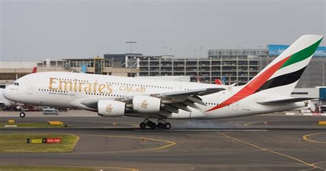 Emirates Airbus A380-800 Landing on Runway - Aircraft Wallpaper Flying Magazine