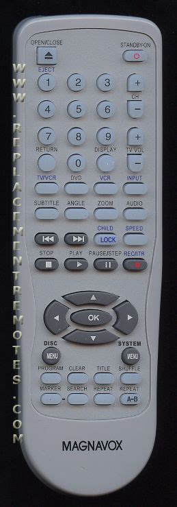 Buy Magnavox 313924872101 -996500023708 DVD/VCR Combo Player Remote Control