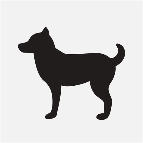 Dog silhouette. Black pet side view. Vector illustration on white ...