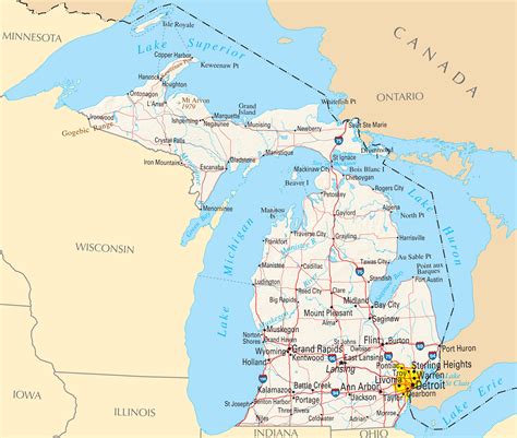 Michigan Reference Map - Mapsof.Net