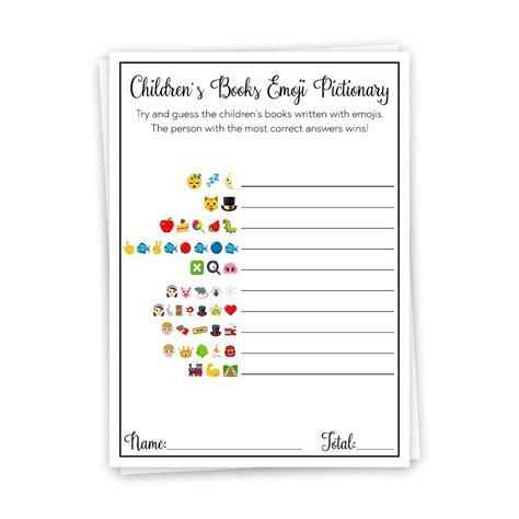 Buy Emoticon Children's Book Pictionary Baby Shower Games Zoom Virtual ...