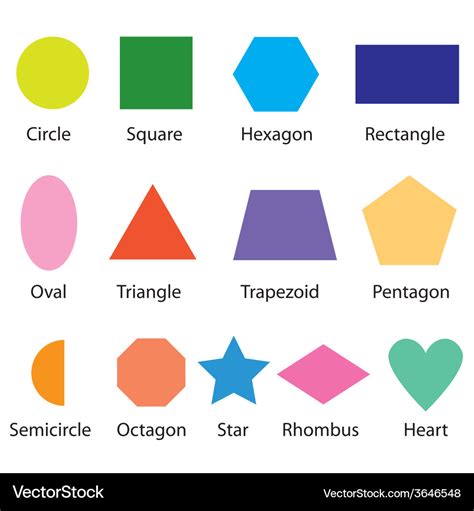 Shapes chart for kids Royalty Free Vector Image