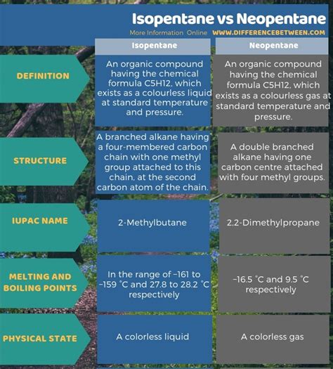 Difference Between Isopentane and Neopentane | Compare the Difference Between Similar Terms