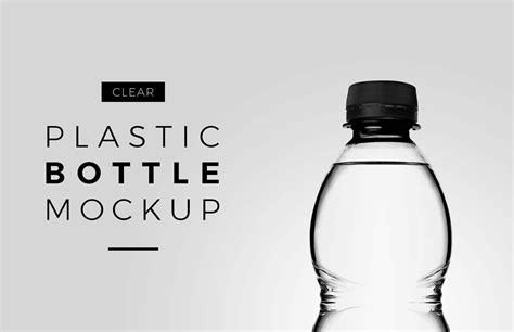 Free Clear Plastic Bottle Mockup (PSD)