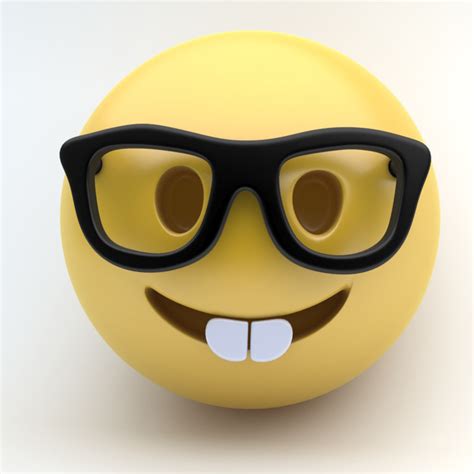 3d model emoji nerd