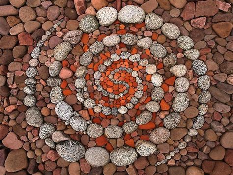 Artist Arranges Rocks And Leaves Into Beautiful Geometric Land Art | Bored Panda