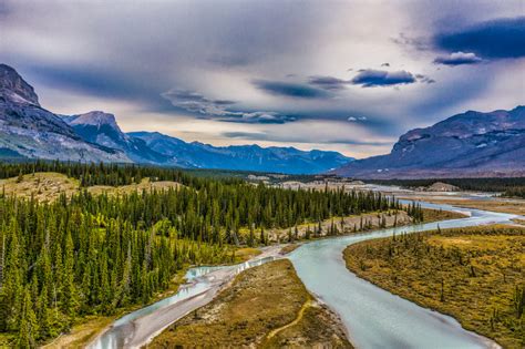 A shot from the Saskatchewan River Crossing located in the Rocky Mountains in Alberta Canada