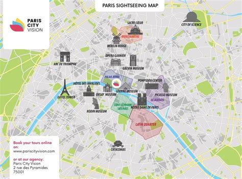 Paris Tourist Map: downloadable map - PARISCityVISION