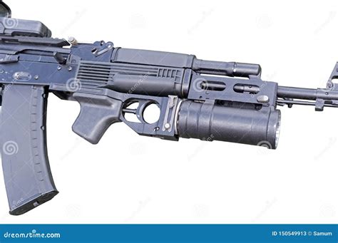 Modern Assault Rifle with Underbarrel Grenade Launcher Stock Image ...