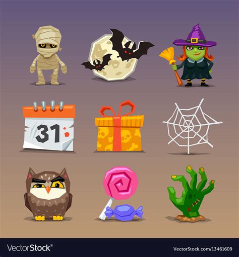 Funny halloween icons-set 2 Royalty Free Vector Image