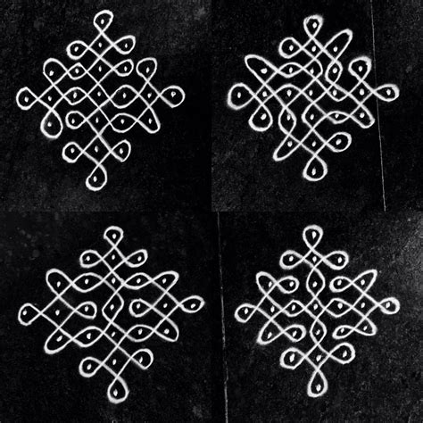 Rangoli designs easy and simple with dots | Flower