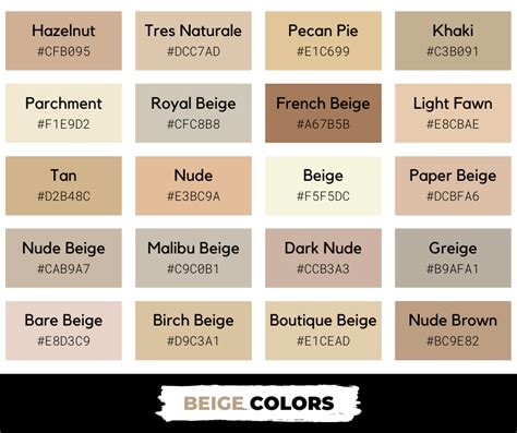 50 Shades Of Beige Color (Names, HEX, RGB CMYK Codes) –, 56% OFF