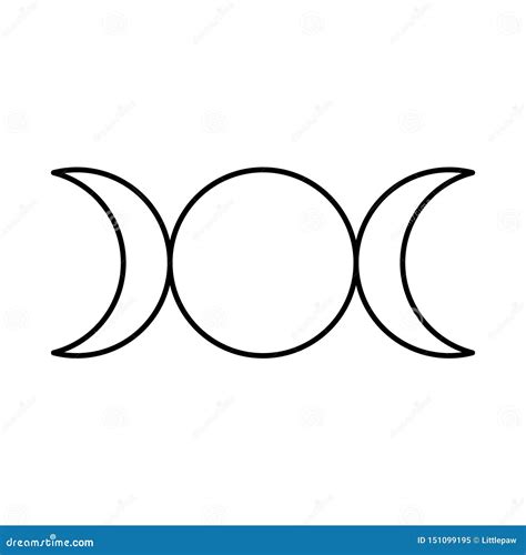 Triple Moon Religious Wiccan Sign. Wicca Logo Neopaganism Symbol ...