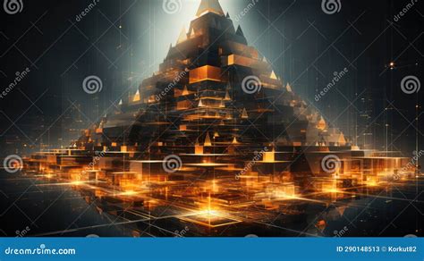 A Futuristic City in the Form of a Pyramid Stock Illustration ...