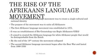 The rise of afrikaner nationalism | PPT