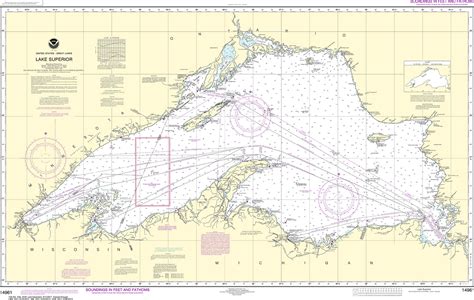 NOAA Nautical Chart - 14961 Lake Superior (Mercator Projection)