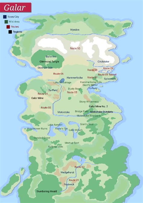 Map of the Galar Region (No DLC) made to look realistic (by me!) : r/pokemon