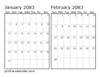 Download 2083 Printable Calendars