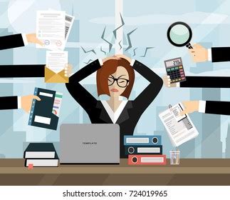 Stress Work Concept Flat Illustration Stressed Stock Vector (Royalty Free) 724019965 | Shutterstock