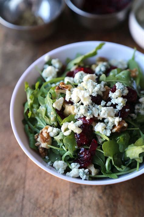 salad with blue cheese crumbles and cranberries