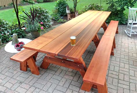 Large Wooden Picnic Table, Custom Wood Picnic Table Kit