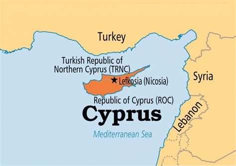 Location of Cyprus in europe map - Republic of Cyprus map (Southern ...